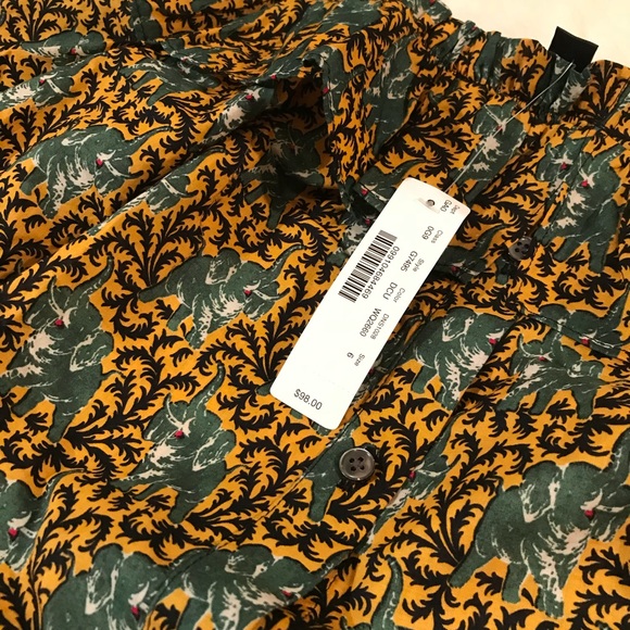 NWT J. Crew Off-The-Shoulder Ratti Elephant Blouse - Picture 4 of 4